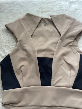Women's Taupe & Black Supportive Sports Bra